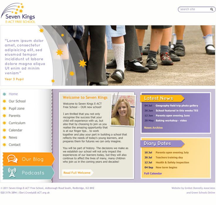 Aldborough School home page design