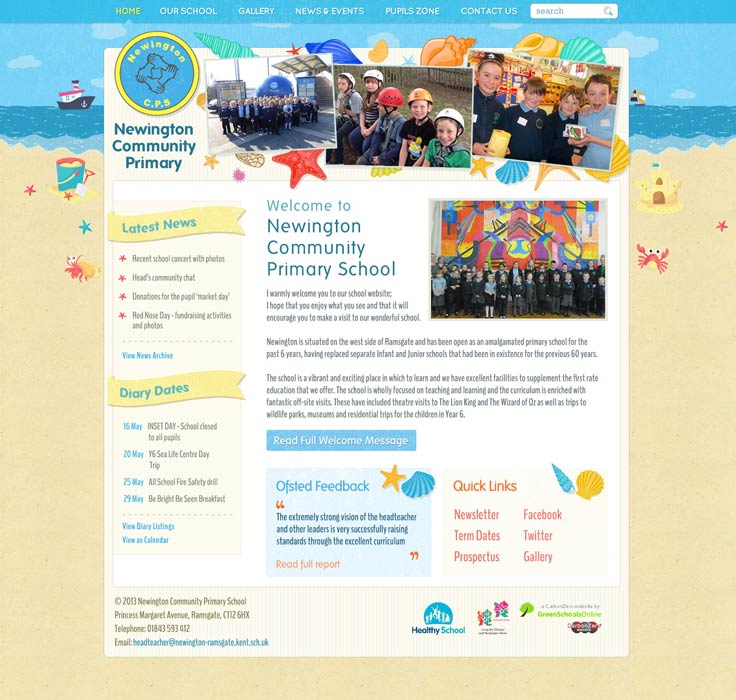 School Website Design - Newington Primary School