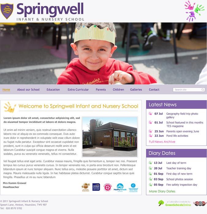 Springwell Primary School wesbite