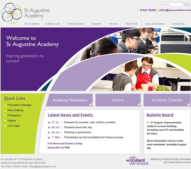 St Augustine's Academy website design