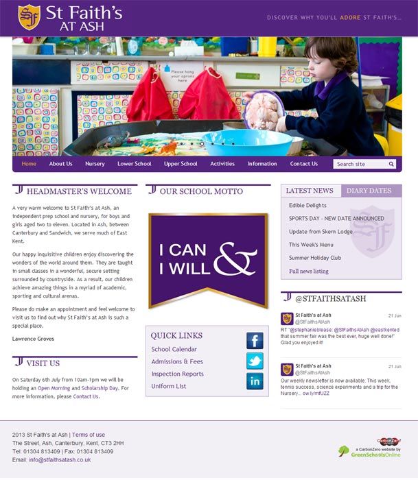 St Faith's website design