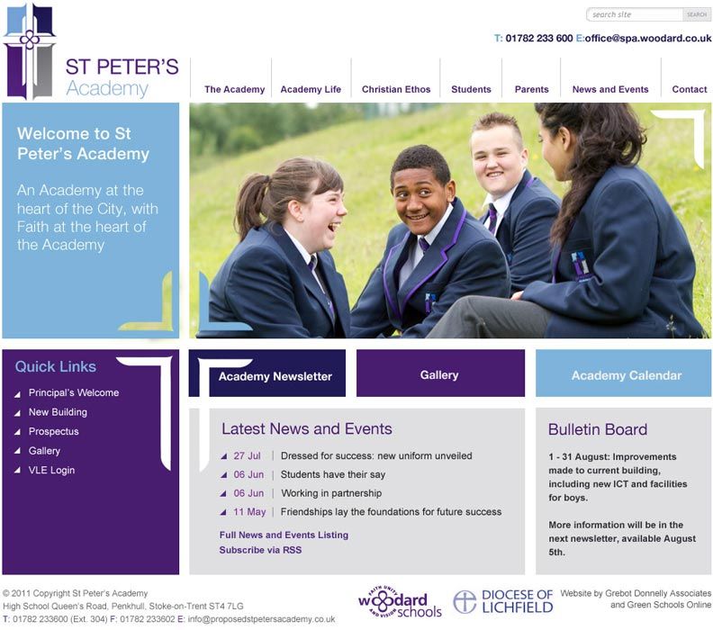 St Peter's Academy website