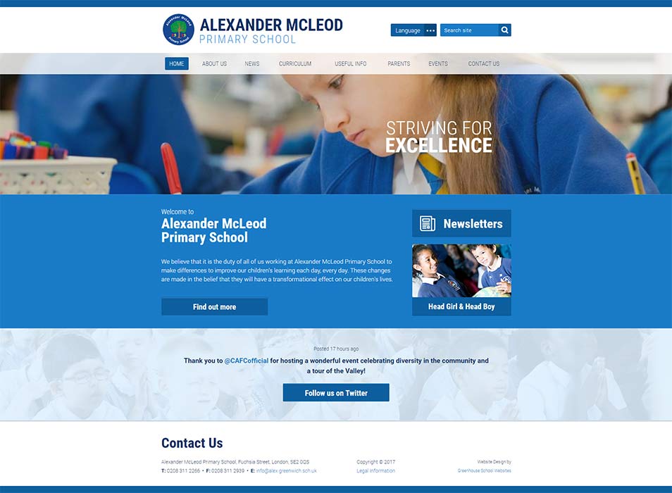 Welcome to Alexander McLeod Primary School Website Design