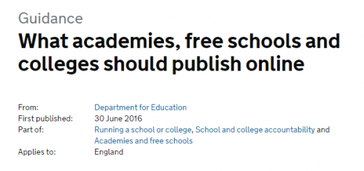 What academies free schools and colleges should publish online