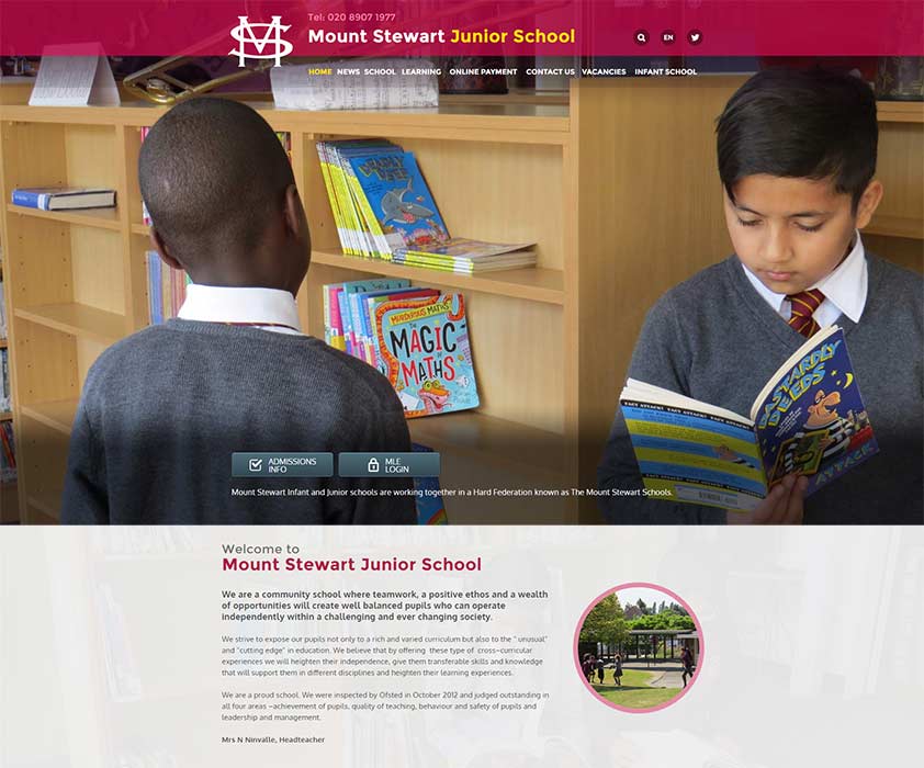 Mount Stewart School Website Design