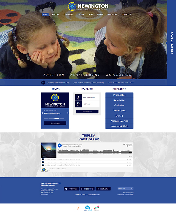 Newington Primary School Website Design