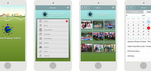 school mobile app screens