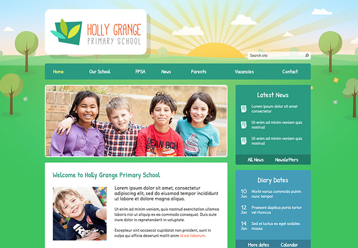 nature school website template