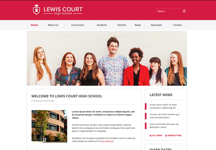 professional school website template