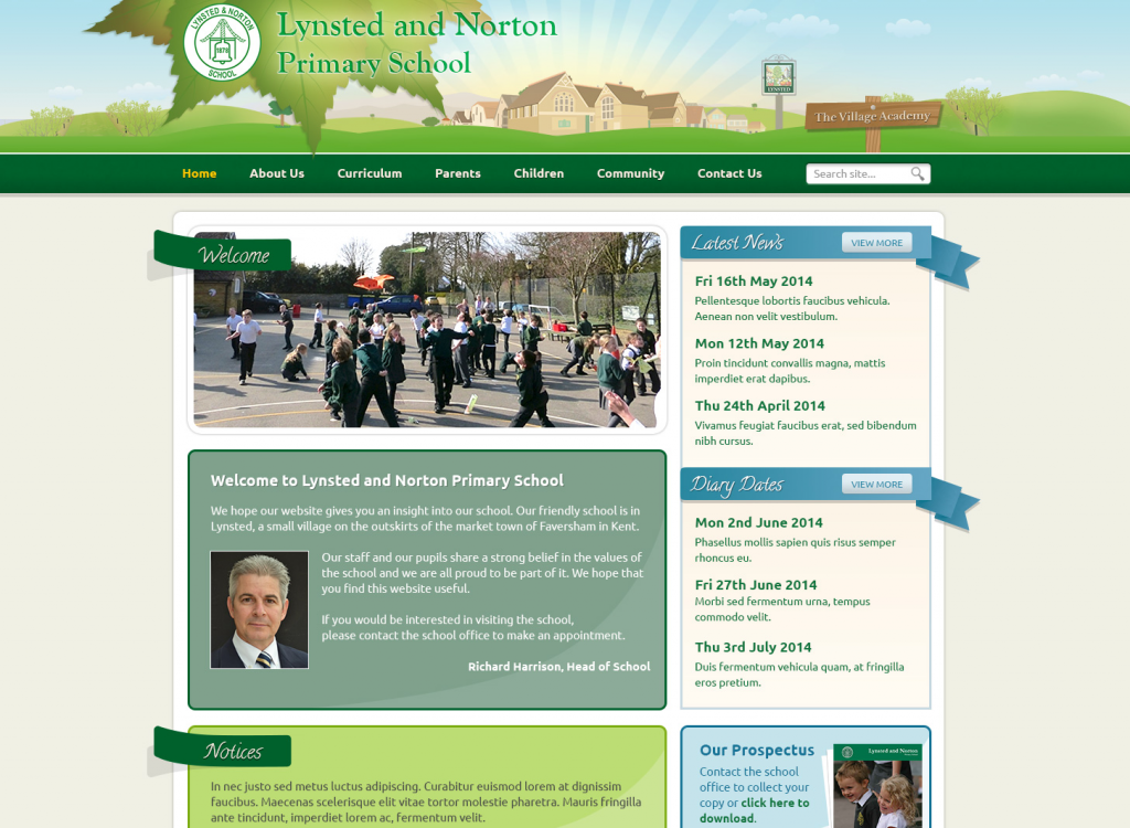 Lynsted and Norton Primary Trust School Websites Design 2014 by Greenhouse School Websites